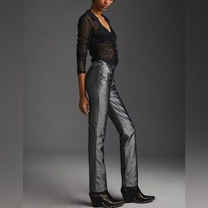 Rag & Bone Piper Low-Rise Straight Shine Pants